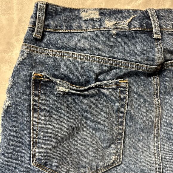 Zara Womens Blue Jean Denim Trafaluc Pockets Distressed Mini Skirt Size Small 26 - Picture 12 of 15